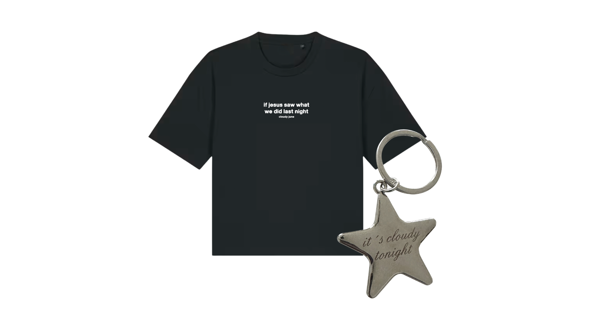  Shirt "if jesus saw what we did last night" + Schlüsselanhänger, Bundle 